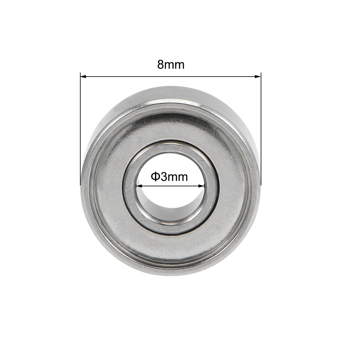uxcell Uxcell Deep Groove Ball Bearing Metric Double Shielded High Carbon Steel Z2