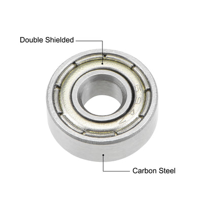 Harfington Uxcell Deep Groove Ball Bearing Metric Double Shielded High Carbon Steel Z2