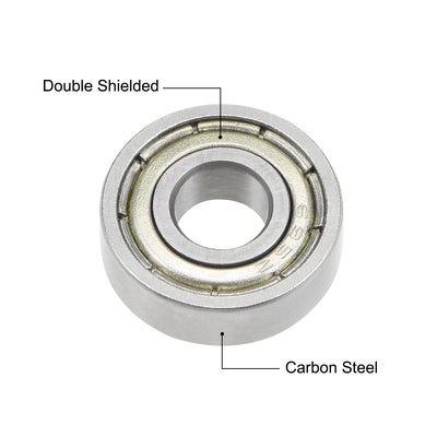 Harfington Deep Groove Ball Bearings Metric Double Shield High Carbon Steel Z2 Level