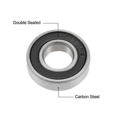 Harfington Deep Groove Ball Bearings Metric Double Sealed High Carbon Steel Z2 Level
