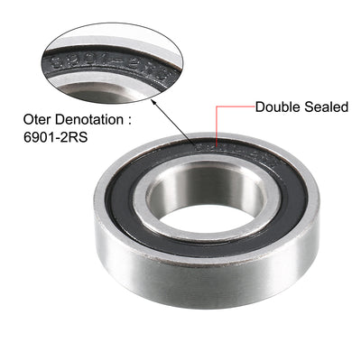 Harfington Deep Groove Ball Bearings Metric Double Sealed High Carbon Steel Z2 Level