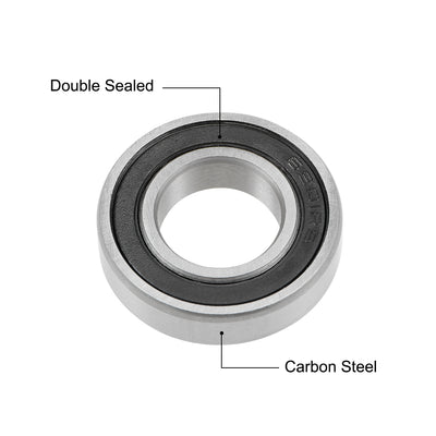 Harfington Deep Groove Ball Bearing Metric Double Seal High Carbon Steel Z2