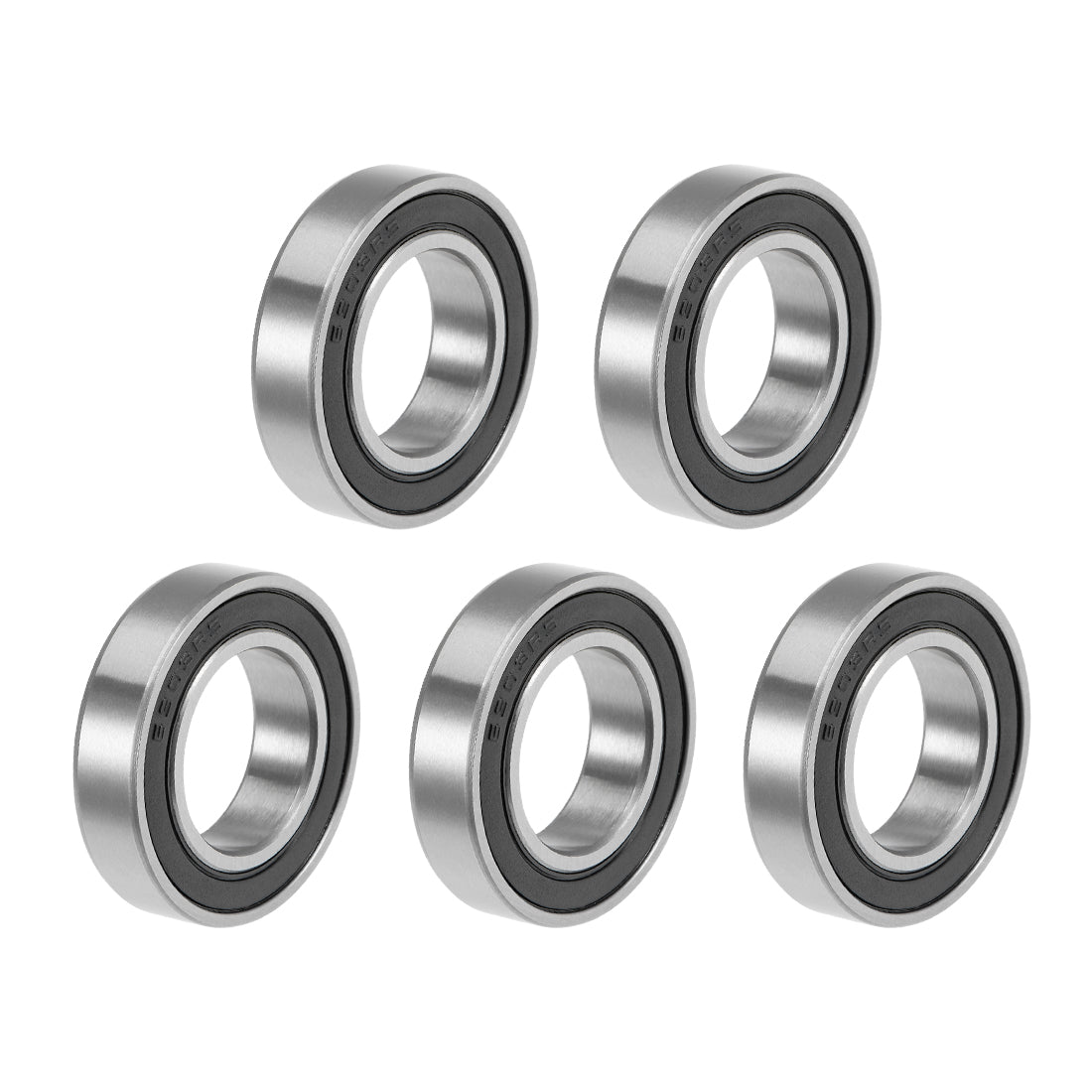 Harfington 6903-2RS Deep Groove Ball Bearings Z2 17x30x7mm Double Sealed Carbon Steel 5pcs