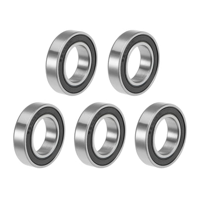 Harfington 6903-2RS Deep Groove Ball Bearings Z2 17x30x7mm Double Sealed Carbon Steel 5pcs