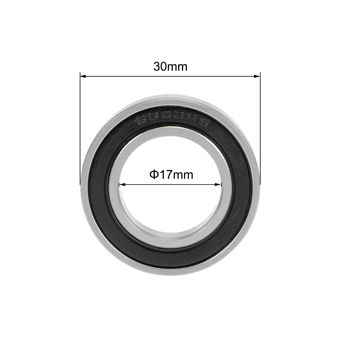 Harfington 6903-2RS Deep Groove Ball Bearings Z2 17x30x7mm Double Sealed Carbon Steel 10pcs