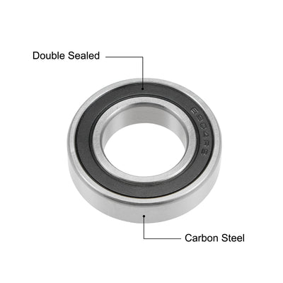 Harfington Deep Groove Ball Bearing Metric Double Sealed High Carbon Steel Z2