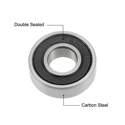 Harfington Deep Groove Ball Bearings Metric Double Sealed High Carbon Steel Z2 Bearing