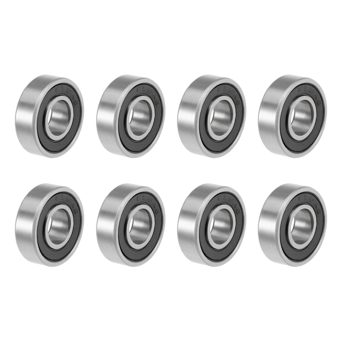 Harfington 698-2RS Deep Groove Ball Bearings Z2 8x19x6mm Double Sealed Carbon Steel 8pcs