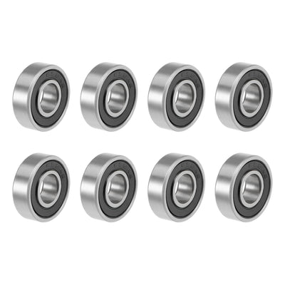 Harfington 698-2RS Deep Groove Ball Bearings Z2 8x19x6mm Double Sealed Carbon Steel 8pcs