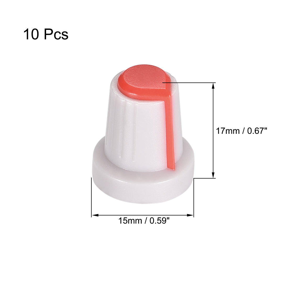 Harfington 10Pcs Shaft Hole Knob for Speaker Effect Pedal Amplifier Grey Potentiometer Knob