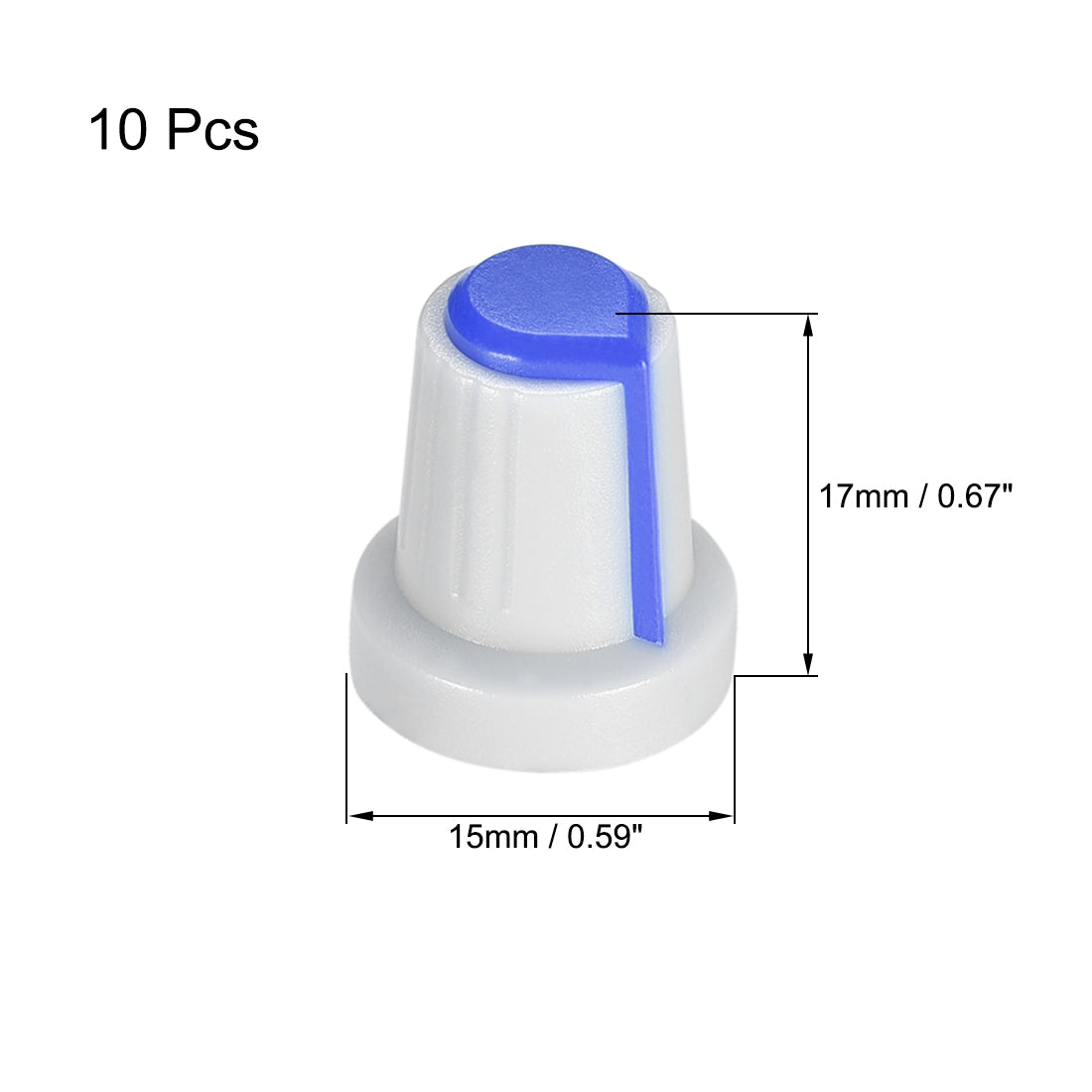 Harfington 10Pcs Shaft Hole Knob for Speaker Effect Pedal Amplifier Grey Potentiometer Knob