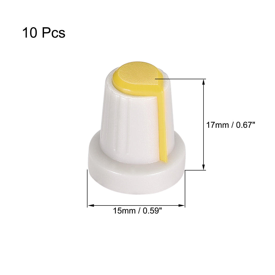 Harfington 10Pcs Shaft Hole Knob for Speaker Effect Pedal Amplifier Grey Potentiometer Knob