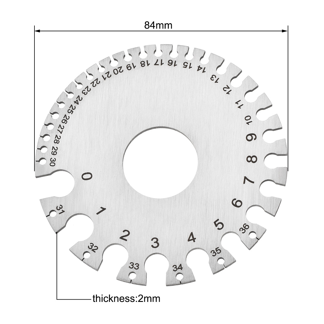 Harfington Stainless Steel Metal Wire Cable Gage 0.007-0.3125 Standard Thickness Gauge Round Dual-Sided Wire Cable Sheet Gage