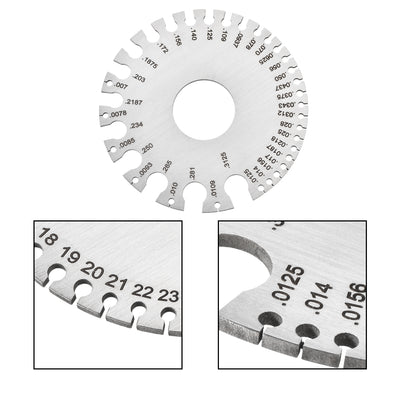 Harfington Stainless Steel Metal Wire Cable Gage 0.007-0.3125 Standard Thickness Gauge Round Dual-Sided Wire Cable Sheet Gage