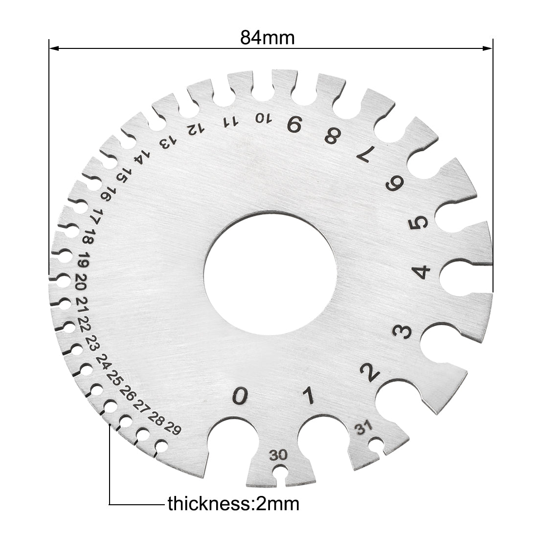 Harfington Stainless Steel Metal Wire Cable Gage 0.335-8.0 Standard Thickness Gauge Round Dual-Sided Wire Cable Sheet Gage