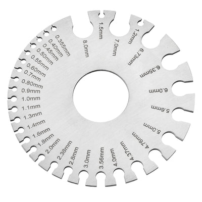 Harfington Stainless Steel Metal Wire Cable Gage 0.335-8.0 Standard Thickness Gauge Round Dual-Sided Wire Cable Sheet Gage