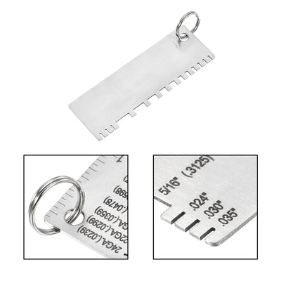 Harfington Wire/Metal Sheet Thickness Gauge 0.0239-0.035 Stainless Steel Gage Plated Size Inspection Tool, Wire Metal Sizes Thickness Gauge