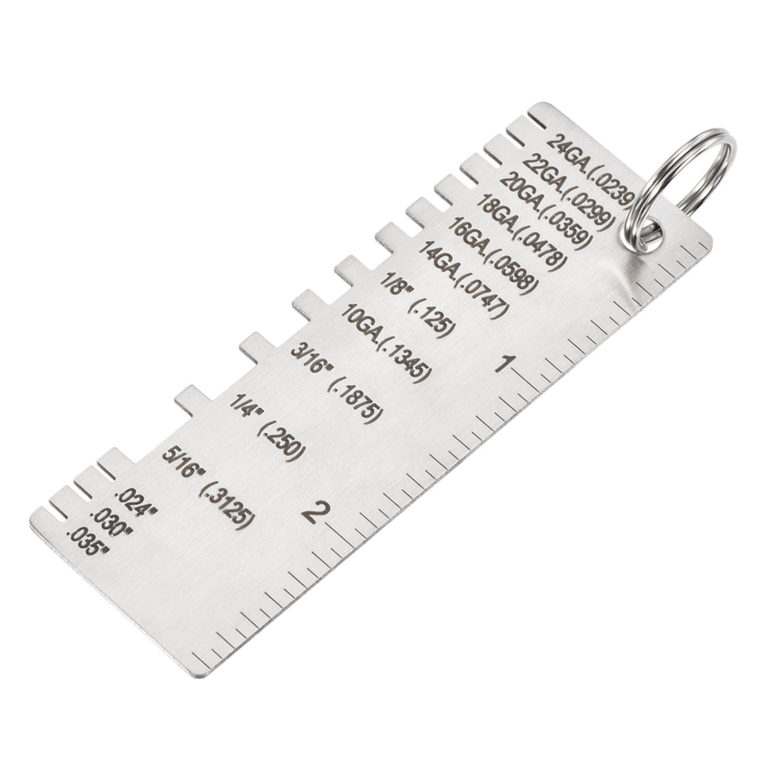 Harfington Wire/Metal Sheet Thickness Gauge 0.0239-0.035 Stainless Steel Gage Plated Size Inspection Tool, Wire Metal Sizes Thickness Gauge