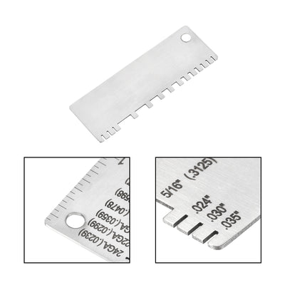 Harfington 2pcs Wire/Metal Sheet Thickness Gauge 0.0239-0.035 Stainless Steel Gage Plated Size Inspection Tool, Wire Metal Sizes Thickness Gauge