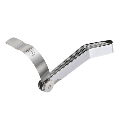 Harfington Offset Valve Feeler Gage Measurment (0.005'' - 0.020'') Thickness Gauge 16 Blades Tool