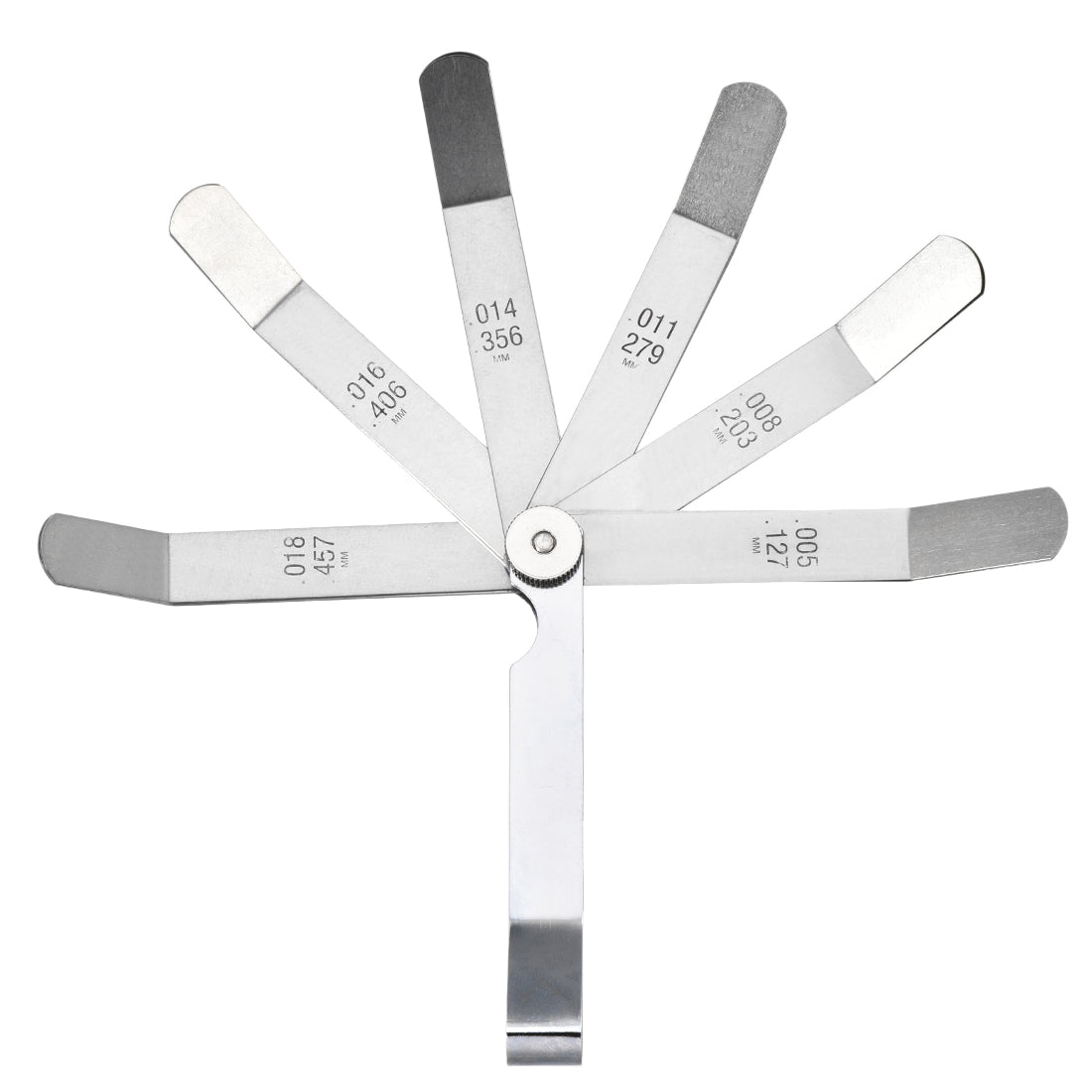 Harfington Offset Valve Feeler Gage Measurment (0.005'' - 0.020'') Thickness Gauge 16 Blades Tool