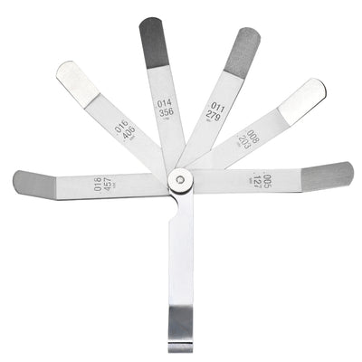 Harfington Offset Valve Feeler Gage Measurment (0.005'' - 0.020'') Thickness Gauge 16 Blades Tool