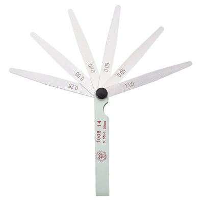 Harfington Feeler Gage Dual Marked Metric Gap Measuring Tool (0.05 - 1.00 mm) Thickness Gauge 14 Blades