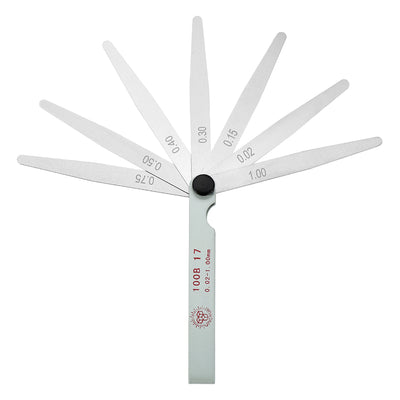 Harfington Feeler Gage Dual Marked Metric Gap Measuring Tool (0.02 - 1.0 mm) Thickness Gauge 17 Blades