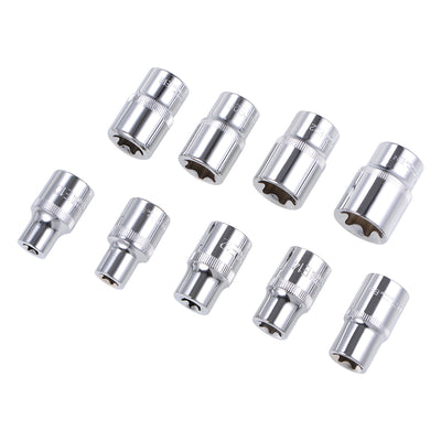 Harfington 1/2-Inch Drive External Torx Shallow Socket Set E10 E11 E12 E14 E16 E18 E20 E22 E24 Cr-V Steel 9 Pcs