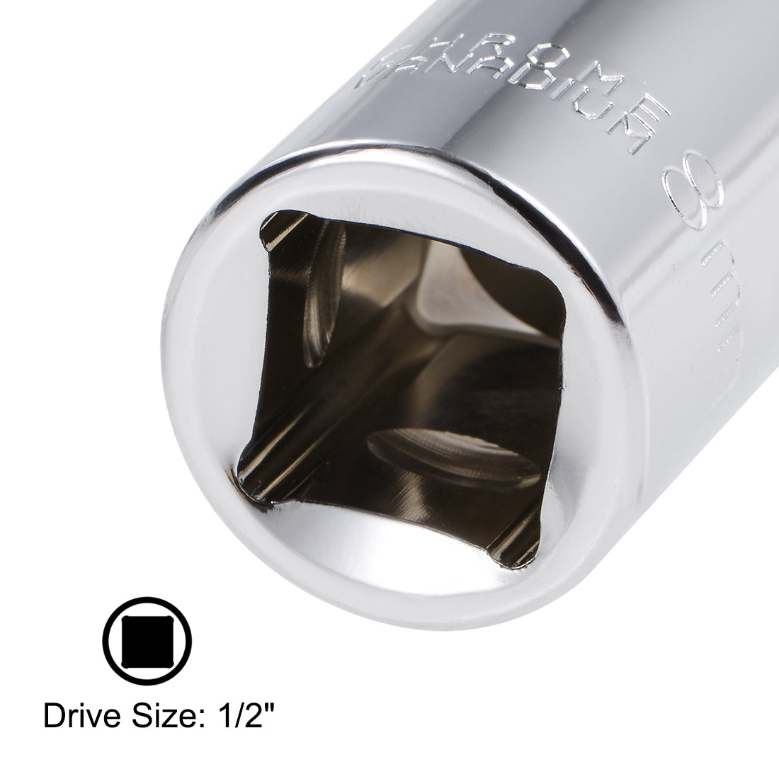 Harfington 1/2-Inch Drive by 8mm Deep and Shallow Socket Set of 2 Pcs, Cr-V, 12-Point, Metric