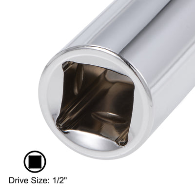 Harfington 1/2-Inch Drive by 9mm Deep and Shallow Socket Set of 2 Pcs, Cr-V, 12-Point, Metric