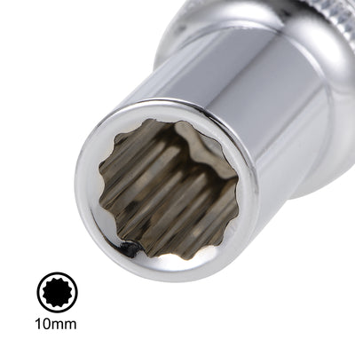 Harfington 1/2-Inch Drive by 11mm Deep and Shallow Socket Set of 2 Pcs, Cr-V, 12-Point, Metric