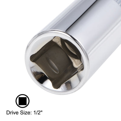 Harfington 1/2-Inch Drive by 14mm Deep and Shallow Socket Set of 2 Pcs, Cr-V, 12-Point, Metric