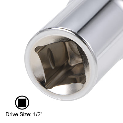 Harfington 1/2-Inch Drive by 18mm Deep and Shallow Socket Set of 2 Pcs, Cr-V, 12-Point, Metric