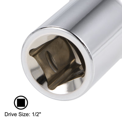 Harfington 1/2-Inch Drive by 19mm Deep and Shallow Socket Set of 2 Pcs, Cr-V, 12-Point, Metric