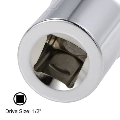 Harfington 1/2-Inch Drive by 22mm Deep and Shallow Socket Set of 2 Pcs, Cr-V, 12-Point, Metric