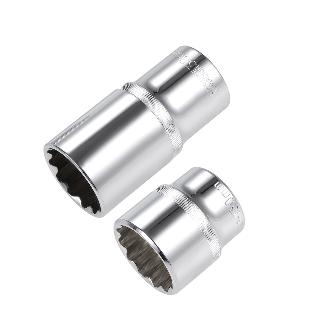 Harfington 1/2-Inch Drive by 30mm Deep and Shallow Socket Set of 2 Pcs, Cr-V, 12-Point, Metric