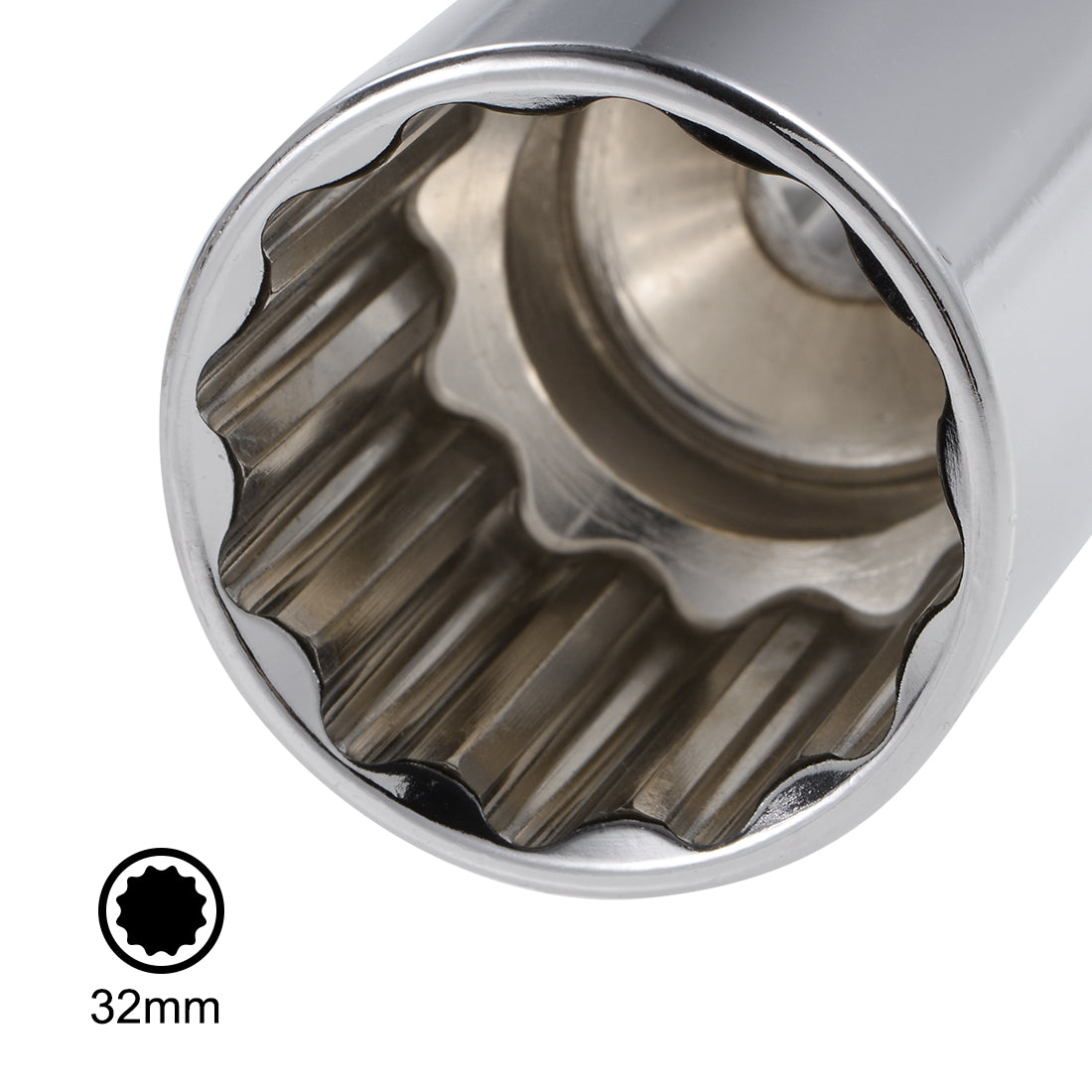 Harfington 1/2-Inch Drive by 32mm Deep and Shallow Socket Set of 2 Pcs, Cr-V, 12-Point, Metric