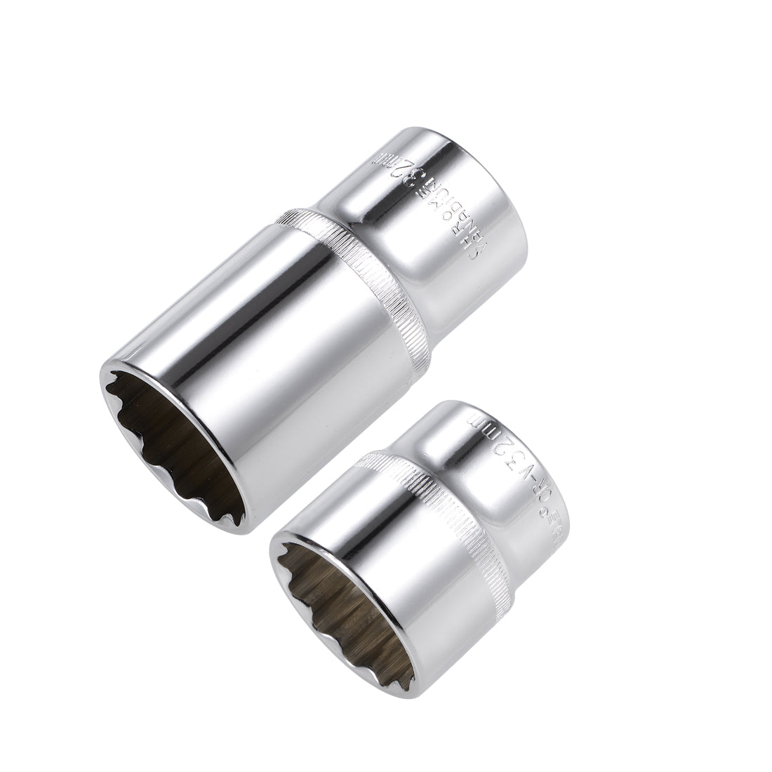 Harfington 1/2-Inch Drive by 32mm Deep and Shallow Socket Set of 2 Pcs, Cr-V, 12-Point, Metric