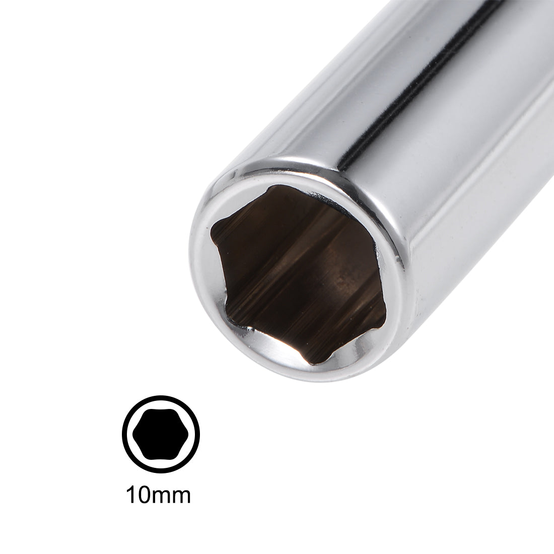 Harfington 1/4-Inch Drive by 10mm Deep and Shallow Socket Set of 2 Pcs, Cr-V, 6-Point, Metric