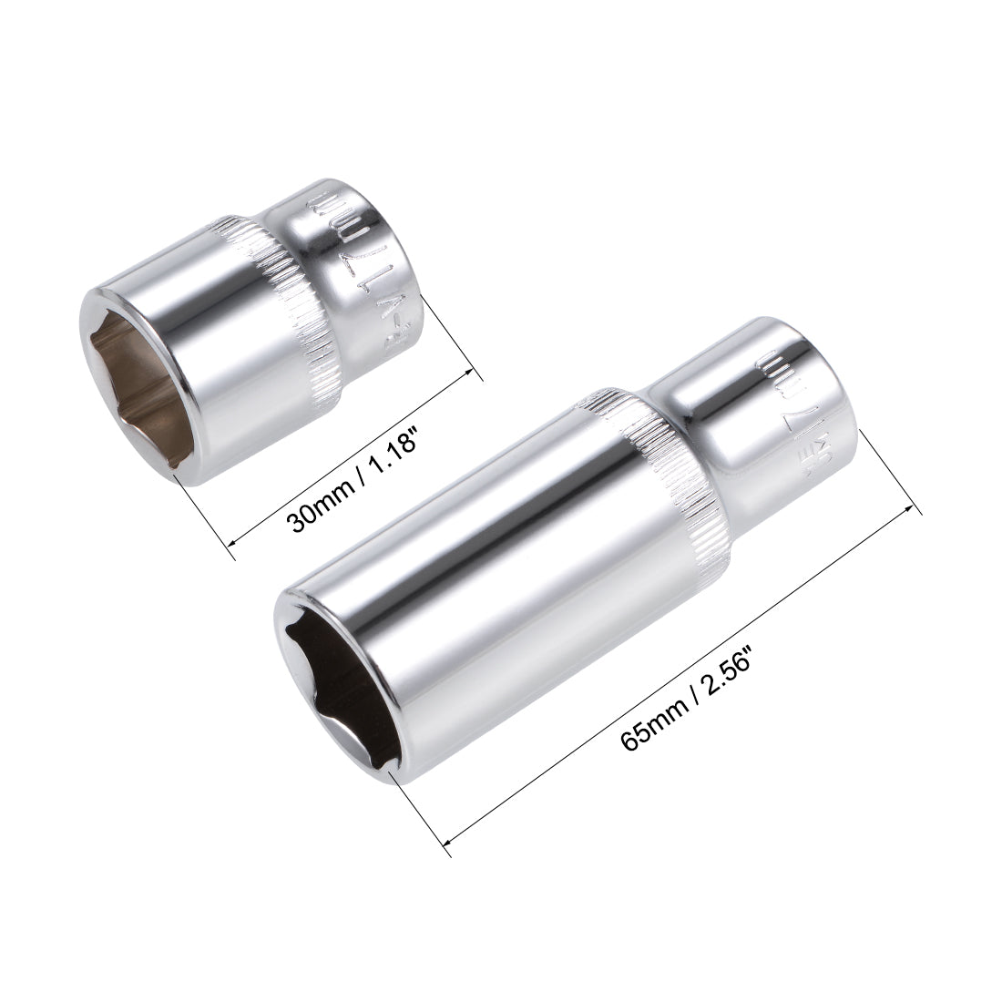 Harfington Drive by Deep and Shallow Socket Set, CR-V Steel, 6-Point, Metric