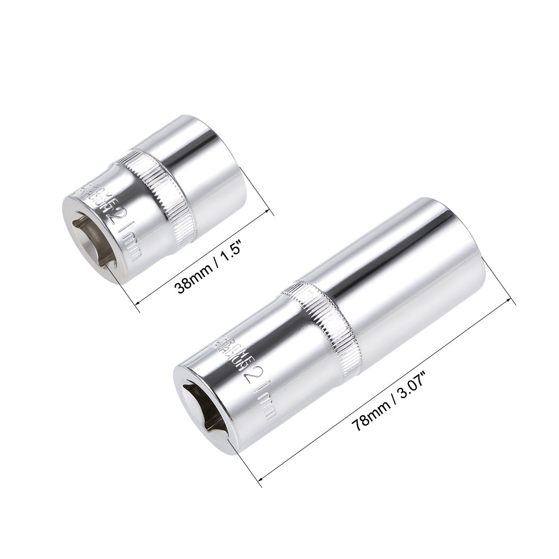 Harfington Square Drive by Deep and Shallow Socket Set, Cr-V, 6-Point, Metric