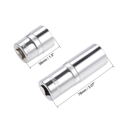 Harfington Square Drive by Deep and Shallow Socket Set, Cr-V, 6-Point, Metric