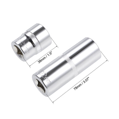 Harfington Square Drive by Deep and Shallow Socket Set, Cr-V, 6-Point, Metric