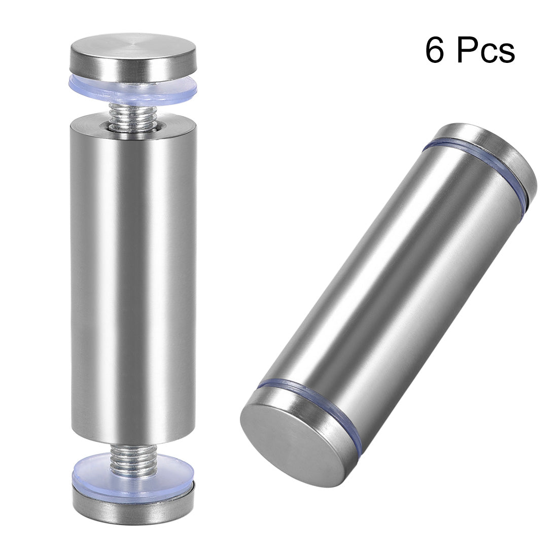 Harfington Glass Standoff Double Head Stainless Steel Standoff Holder 25mm x 85mm 6 Pcs