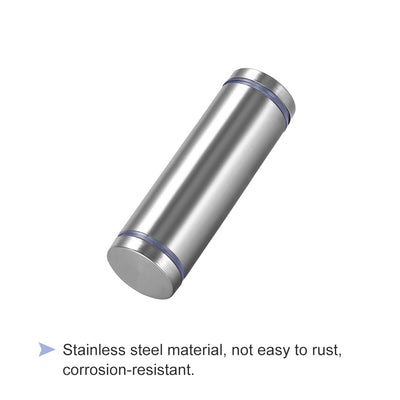 Harfington Glass Standoff Double Head Stainless Steel Standoff Holder 25mm x 85mm 6 Pcs