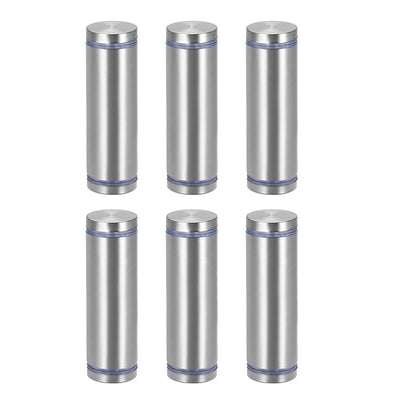 Harfington Glass Standoff Double Head Stainless Steel Standoff Holder 25mm x 85mm 6 Pcs
