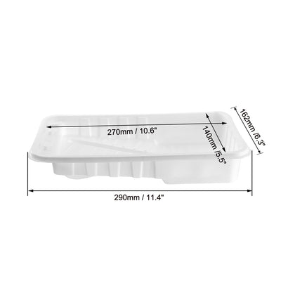 Harfington Paint Roller Tray for 4 Inch Plastic Liner for Painting Brush White 2pcs