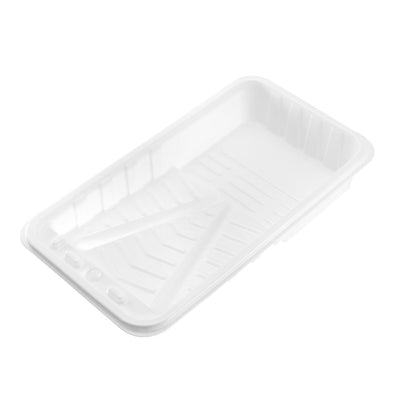 Harfington Paint Roller Tray for 4 Inch Plastic Liner for Painting Brush White 2pcs