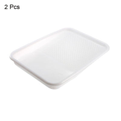 Harfington Paint Roller Tray for 9 Inch PP Liner for Painting Brush White 2pcs